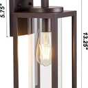 MICSIU Oil Rubbed Bronze 13 Inch Exterior Light Fixture, Waterproof Outdoor Wall Sconce Lights, Clear Glass Outside Light for House, Garage, Patio, Garden