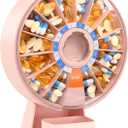 Daviky Pill Dispenser Daily, Large Pill Organizer with Wall-Mounted or Standing Use, 14 Days Pill Container, Push Button Design, Weekly Pill Box for Vitamin, Medicine,Supplement, Fish Oil(Pink)