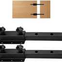 Heavy Duty Table Extension Brackets (Set of 2), 15" Steel Support Rails for DIY Dining Table Leaf, Matte Black Steel Hardware for Extending Solid Wood Dining Tables