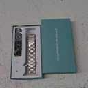 Thin Stainless Steel Bands Compatible with Apple Watch 38mm 40mm 41mm 42mm 44mm 45mm 46mm for Women, Metal Straps for iWatch Series 11 10 9 8 7 6 5 4 3 2 1 SE (Light Starlight)