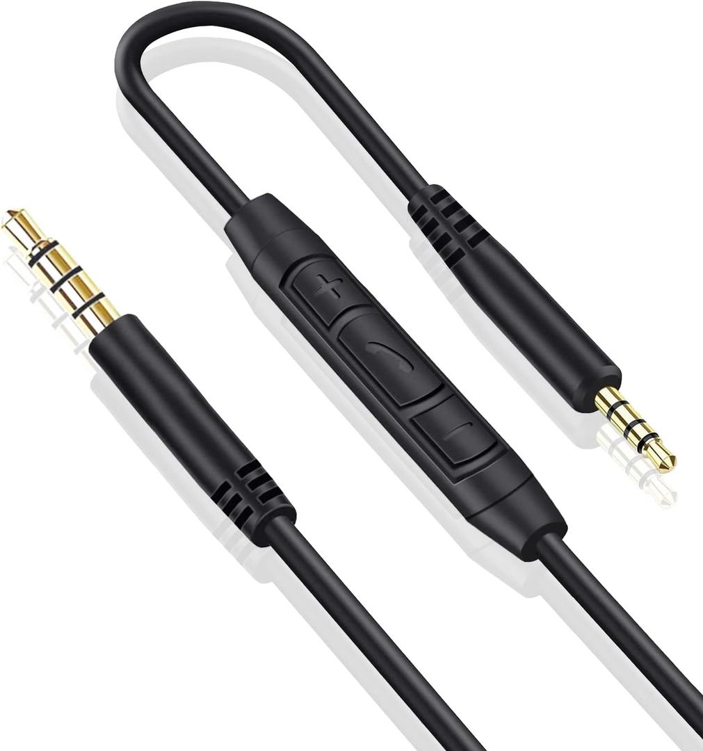 Replacement Audio Cable for Bose Headphones Cord Wire 3.5mm to 2.5mm Compatible with Bose 700 Quietcomfort 25 QC25 35 QC35 QC35II 45 QC45 JBL Tune 710BT 660NC 760NC with in-line Mic & Volume Control