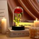 Gifts for Mom, Mothers Day Romantic Gift - Light Up Preserved Roses Enchanted Red Forever Silk Flowers for Mom Women Wife Girl Friend, Valentines, Birthday, Christmas, Thanksgiving, Wedding