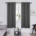 Deconovo Blackout Curtains for Bedroom  Set of 2 42W x 63L Inch Thermal Insulated & Noise Reducing PanelsHome Window Room Darkening Sustainable Grommet Drapes for Living Room and Nursery, Dark Grey