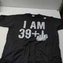 Funny Birthday T-Shirt  "I Am 39+" with Middle Finger Graphic ,Size XL , Black