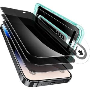 ESR 3 Pack for iPhone 16 Pro Max Privacy Screen Protector, Antispy TemperedGlass Privacy Screen Protector with Flawless Fit Tray