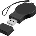 Portable Galaxy Watch 8 7 6 5 Charger USB Wireless Charger Keychain for Samsung Galaxy Watch 8 7 Ultra 6 Classic 5 Pro 4 Classic 3 & Active 2 Accessories (Black)
