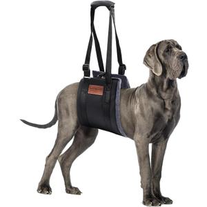 Dog Sling for Large Dogs Hind Leg Support, Magic Tape Dog Lift Harness, Soft Dog Support Harness for Back Legs, Hip Support Harness to Help Senior, Injured, Disabled and After ACL Surgery (Small, Grey)