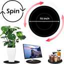 16Inch Lazy Susan Turntable - Heavy Duty Rotating Swivel Steel Ball Bearings - Flat Base Stand for TV/Computer/Monitor/Arts/Crafts/Bonsai/Christmas Tree/Cabinet Organizer(Plastic&Black)