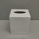 Monarch Abode Tissue Box Cover Square  Hand Hammered White Metal Tissue Holder Box for Bathroom Accessory, Aesthetic Decorative Facial Napkin Cube for Modern Home Decor