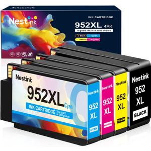 952XL Ink Cartridges Combo Pack Latest Upgrade Replacement for HP 952XL Ink Cartridges Combo Pack 952 XL for Officejet Pro 8710 8702 7720 7740 8700 8715 8210 OfficeJet 8702 Printers (4 Pack, B/C/M/Y)