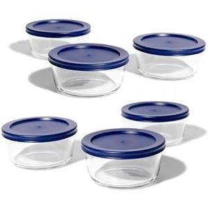 DURA LIVING 12-Piece Glass Food Storage Containers Set (6 Containers + 6 BPA-Free Lids) | 2-Cup, Leakproof | Microwave, Freezer, Oven & Dishwasher Safe | Ideal for Meal Prep & Pantry Organization