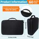 Insulin Travel Case Diabetic Insulin Peptide Fridge Carrying Case with Mesh Pocket Fits 10ml Vials, Vial Holder Storage Protector Bag Insulin Cooler for Home Organization (60 Slots, Black)