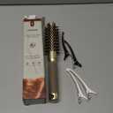 AIMIKE Round Hair Brush, 1 inch Barrel with Boar Bristles, Nano Thermal Ceramic & Ionic Tech, for Blow Drying, Styling, Curling and Shine + 4 Clips (Gold, Unisex, Fine Hair, Short Hair, Anti-Frizz)