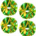 4Pcs Metallic Cheerleading Pom Poms, Creative 2 Pair Cheerleader Cheering Squad Pompoms for School Sports Dance Games Team Spirit Cheer