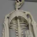 JIALWEN 36" Halloween Posable Skeleton Decorations, 3FT Realistic Plastic Human Full Body Bones with Movable Joints Skeleton for Haunted House Graveyard Props Indoor Outdoor Halloween Party Supplies