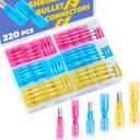 haisstronica 220PCS Heat Shrink Bullet Connectors AWG22-10 Male and Female Wire Bullet Terminals Blue Red Yellow Bullet Butt Terminals Kit