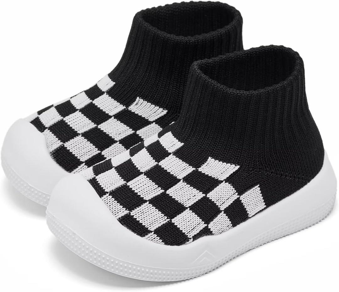 Baby Boy Girl Non-Skid Indoor Infant Walking Shoes Breathable Warm Elastic Sock Shoes With Memory Sole Protect Toes Outdoor Sneakers 6
