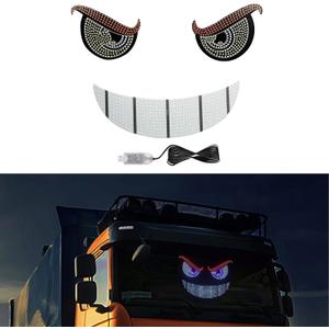 RGB LED Devil Eyes Light for Car, Dynamic LED Lights for Car Windshield, Devil's Eye Strips with One Key Control, USB-Powered for Truck/SUVs (XL-14)