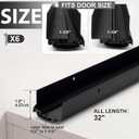 Pushglossy 32" Aluminum U Shaped Door Sweep, Adjustable Weatherstrip, Black