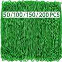 GONOSEED 50/100/150/200PCS St Patricks Day Necklace Bulk St Patricks Day Accessories Green Beads Decorations Party Favor