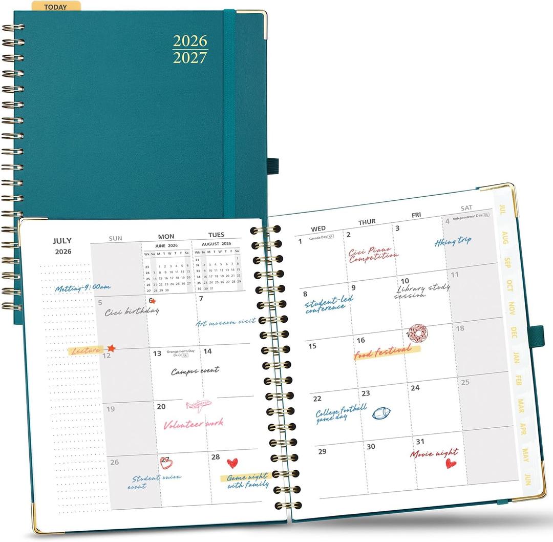 POPRUN Monthly Planner 2027-2028, Large-8" x 10", 18-Month Calendar Book