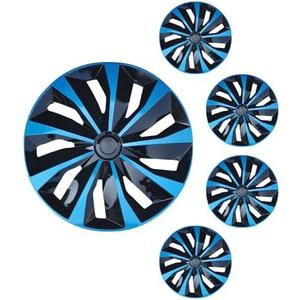 Hubcap Wheel Cover Replacement R16 Hub Caps Universal-Fit Steel Wheel Rim Cover ABS Material Exterior Accessories for Car Truck SUV -Set of 4（16-inch，Blue-Black）