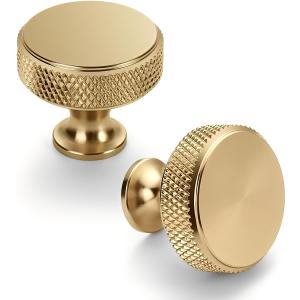 Asidrama 10 Pack Champagne Bronze Kitchen Cabinet Knobs Knurled Dresser Knobs Drawer Knob Cabinet Hardware Aluminum Knob for Dresser Drawers