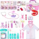 Gifts2U Doctor Kit for Toddlers 3-5, Medical Pretend Play Toys with Gift Case, 42 Piece Dentist Playset Kit for Kids,for Christmas Birthday Gift(Pink)