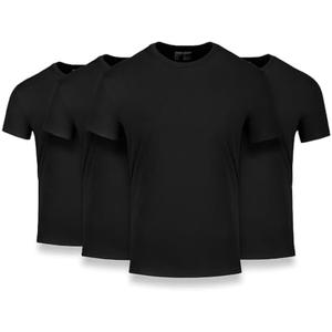 Fresh Clean Threads Men's Crew Neck T-Shirts – Short Sleeve, Fitted Style, Soft Cotton-Poly Blend, Tag-Free Comfort, Size L