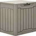 YITAHOME 31 Gallon Outdoor Storage Box, Resin Deck Box and Waterproof Package Delivery Box for Gardening Tools, Pool Supplies, Patio Furniture, Lockable, Taupe