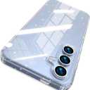 ANNSD for Samsung Galaxy S24 FE Case,Glitter Clear Anti-Yellowing,Slim Flexible Absorption Rubber Full Body Shockproof Protective Cover (Bling)