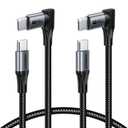 SUNGUY Longer Right Angle USB C Cable for Thick Cases 2FT [2Pack], 60W 90 Degree USB Type C Fast Charging Cable, USB-C Car Charger Cord for iPhone 17/16/15 Pro Max, Samsung Galaxy S25/24, MacBook
