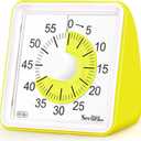 Secura 60 Minute Essential Visual Timer for Kids, Countdown Clock Timer for Special Education, Classroom, School, Desk, Home, Office, Silent Non-Ticking Time Management Tool (Yellow & Yellow)