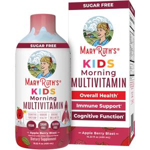MaryRuth Organics Kids Liquid Morning Multivitamin for Kids | Immune Support Supplement | Vitamin C and D | Essential Nutrients | Vegan | 15.22 fl oz