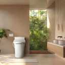 SmartBidet SB-2400 Advanced Electric Smart Bidet Slim Profile Seat in Elongated White with Remote Control, LED Night Light, Stainless Steel Nozzle, Heated Seat, Warm Dryer