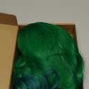 Long Green Wigs for Women St Patricks Day Green Wig with Bangs Curly Wavy Soft Synthetic Wig 