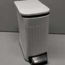 TrashAid Slim Bathroom Trash Can with Lid Soft Close, 6 Liter/1.6 Gallon Stainless Steel Small Garbage Can with Removable Inner Bucket, Step Pedal, Slim Wastebasket for Toilet, Office, Bedroom, White