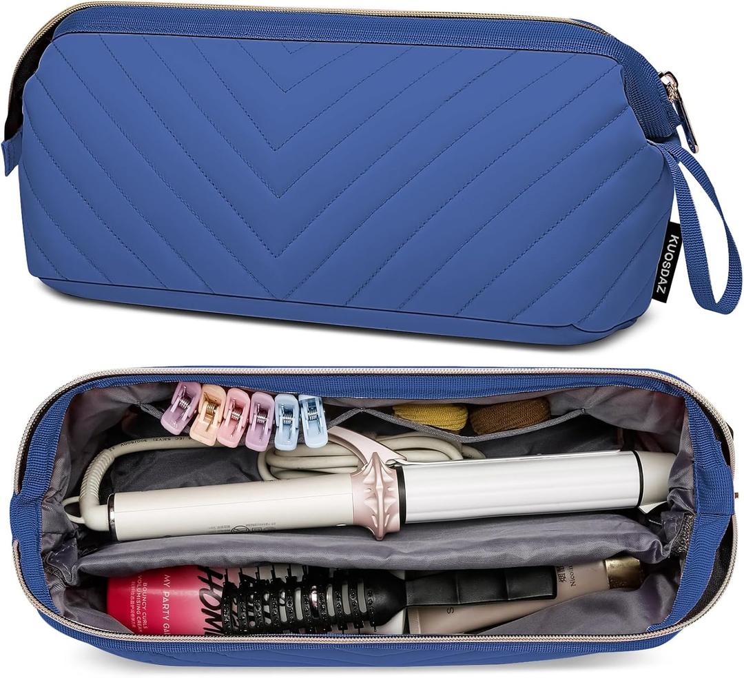 Hair Tools Travel Bag for Shark Flexstyle Dyson, Quilted Case Organizer Bag, Gift for Women Hair Accessories Storage Bag, Travel Hairdryer Portable Bag for Women, Blue