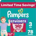 Pampers Diapers - Cruisers 360 - Size 3, 78 Count, Babyproof up to 100% Leakproof Pull-On Diaper
