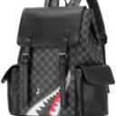 Fashion PU Leather Backpack college schoolbag Laptop Bag Leisure business travel Multifunctional backpack (Style3,ONE SIZE)