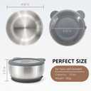 MR. CHOU Baby Bowls with Non-Slip Silicone Suction Cup, Insulated Double-Layer 18/8 Stainless Steel Toddler Bowls with BPA Free Airtight Lids, Food-Grade Silicone Safe for Kids (Gray)