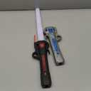 Light Up Saber for Kids, Dual Light Sword RGB 7 Colors Changeable with 3 Modes FX Sound, Expandable LED Dual Swords Set for Galaxy War Fighter Warriors (2 Pack)