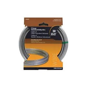 Hillman 50 Ft. L Galvanized Steel 9 Ga. Wire For Metal Hillman 50162 Utility Wire, 50 Ft