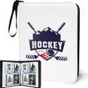 400 Pockets Hockey Card Binder for Trading Cards 2024-2025 Collectors, Portable Waterproof Storage Book With Removable Sleeves, Compatible With Football, Sports Game and TCG Cards