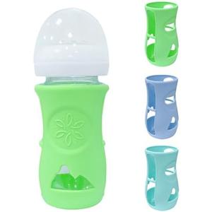 3 Pack Glass Baby Bottle Sleeve for Philips Avent, Anti Breakage Bottle Holder for Baby - Blue + Green + Cyan, 8 oz