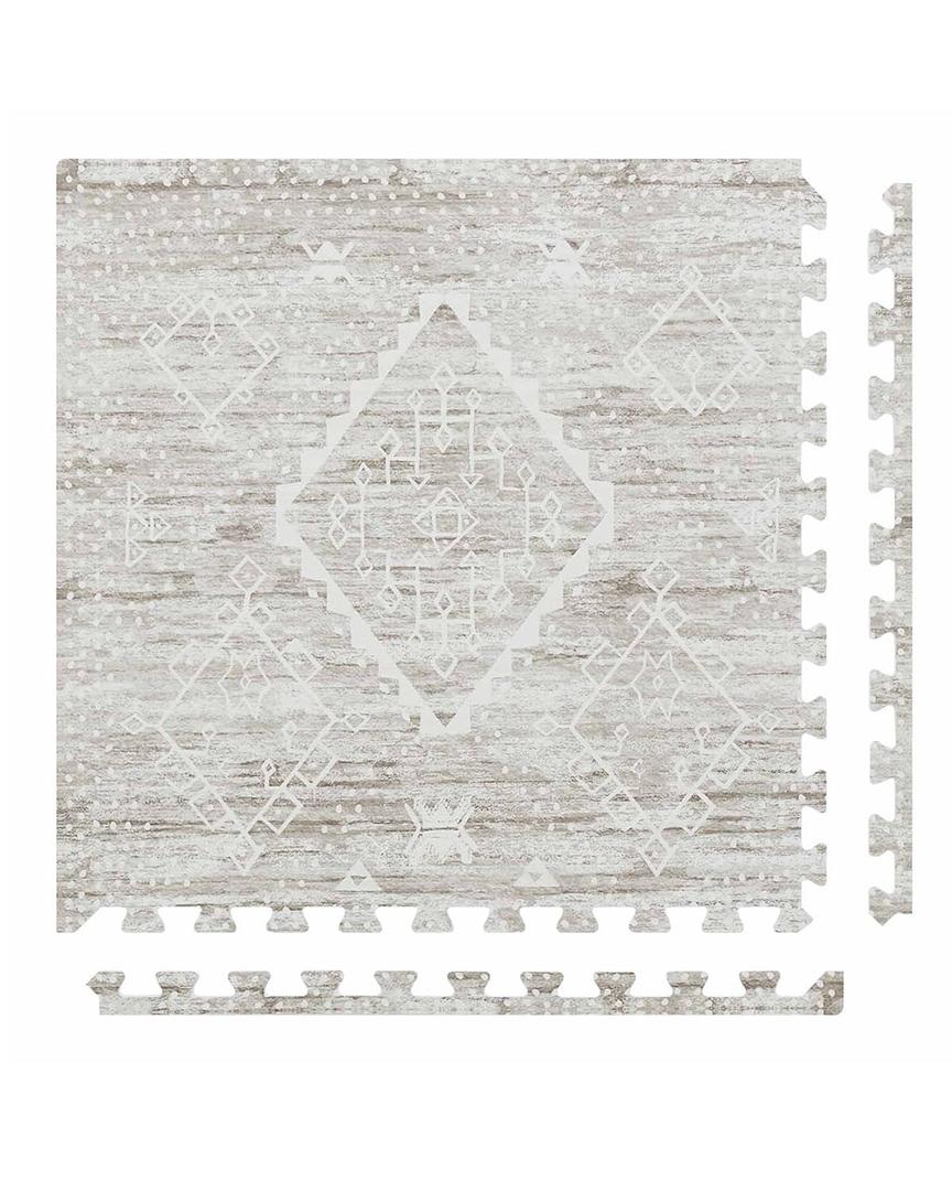 Baby Play Mat  4x8 Driftwood Ula  Set of 8 Tiles  Cushioned EVA Foam Play Mat for Floor, Soft Interlocking Baby Crawling Mats for Hard Floors