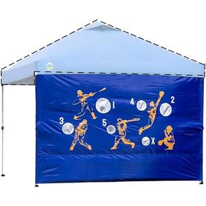 CROWN SHADES SunWall Silver Coated for 10x10 Pop up Canopy Tent with Targets, Sidewall Only with Silver Coating (Pack of 1, Blue)