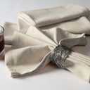 Native Fab Solid Cloth Napkin Set of 4, 100% Chambray Cotton, Washable, Reusable Dinner Cloth Napkin 17x17 inches, Table Decor Napkins for Dinner, Events, Beige