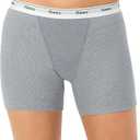 Hanes Women's Mid-Thigh Boxer Brief Pack, Stretch Cotton Underwear, 4-Pack, Size: 5/S, Color: Grey/White/Dark Grey/Light Pink