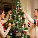 Vertintong 8 Pcs Christmas Tree Snowflake Decoration Crystal Ornaments Acrylic Clear Hanging Crystals Icicle Drop for Xmas New Year Winter Party Supplies